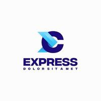 vector de concepto de diseño de logotipo inicial c express rápido, símbolo de diseño de logotipo de flecha express