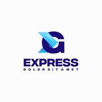 vector de concepto de diseño de logotipo inicial g express rápido, símbolo de diseño de logotipo de flecha express