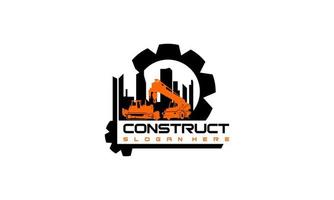 vector de diseños de logotipos de vehículos de construcción, logotipo de camiones de grúas