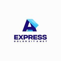 Fast Express A Initial Logo designs concept vector, express Arrow logo designs symbol vector