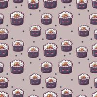 Cute Kawaii Sushi Seamless Pattern vector