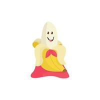 lindo personaje de dibujos animados, banana superman vector