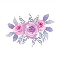 ilustración para invitación de boda. hermosas rosas acuarelas dibujadas a mano. gráfico de elegancia elegante vector