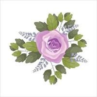 hermosa y elegante rosa dibujada a mano con acuarela. ilustración vectorial gráfico fondo decorativo vector