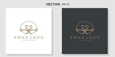 swan logo, goose or duck icon design vector template
