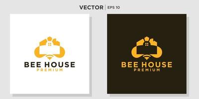 Bee house logo suitable for company vector
