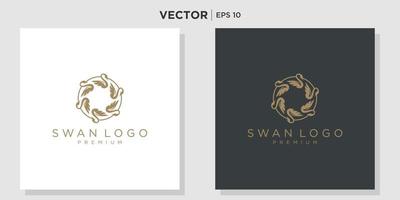 swan logo, goose or duck icon design vector template