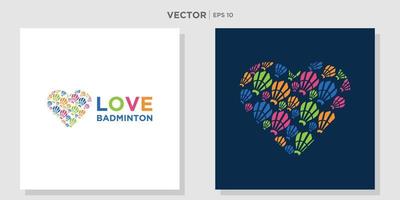 Shuttlecock icon with love. You can use for Sport logo and Badminton Championship Logo vector