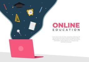 Online education day background isolated on white background. vector