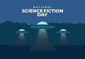 Science fiction day background banner poster celebrated on january 2nd vector