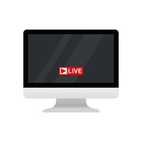Monitor as Equipment for streamers and blogger on white background. vector