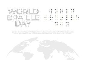 fondo del día mundial de braille celebrado el 4 de enero aislado en blanco vector