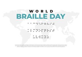 fondo del día mundial de braille celebrado el 4 de enero aislado en blanco vector