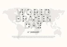 fondo del día mundial de braille celebrado el 4 de enero aislado en blanco vector