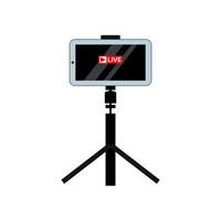 Smartphone and tripod as Equipment for streamers and blogger vector