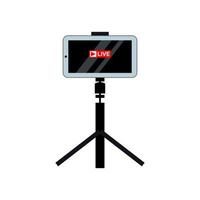 Smartphone and tripod as Equipment for streamers and blogger vector