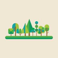 bosque en estilo plano vector