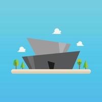 Futuristic building in flat style vector