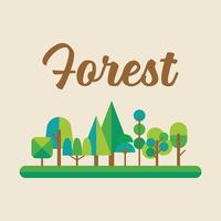 bosque en diseño gráfico de estilo plano vector