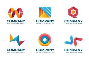 3D Geometric Logo Template vector