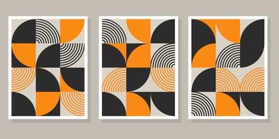 Abstract Bauhaus geometric pattern background vector circle