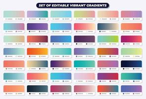 Bright vibrant set of gradient background collection vector