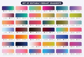 Bright vibrant set of gradient background collection vector