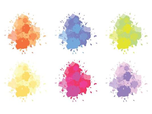 Watercolor stains collection, Different color splashes, Colorful design elements for backgrounds, textures