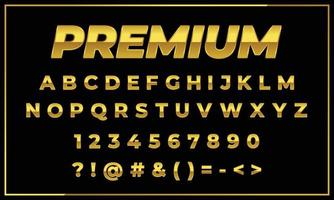 Gold font and bold alphabet vector, Creative golden letters and numbers typeface vector