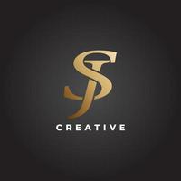 concepto de logotipo de lujo de letras sj para empresa vector