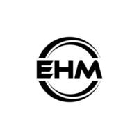 EHM letter logo design in illustration. Vector logo, calligraphy designs for logo, Poster, Invitation, etc.