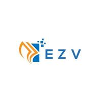 diseño de logotipo de contabilidad de reparación de crédito ezv sobre fondo blanco. ezv creative iniciales gráfico de crecimiento letra logo concepto. diseño del logotipo de finanzas empresariales ezv. vector