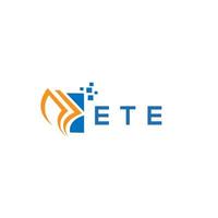 diseño de logotipo de contabilidad de reparación de crédito ete sobre fondo blanco. ete creative iniciales gráfico de crecimiento letra logo concepto. diseño del logotipo de finanzas empresariales ete. vector