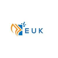 diseño de logotipo de contabilidad de reparación de crédito euk sobre fondo blanco. euk creative iniciales gráfico de crecimiento letra logo concepto. diseño del logotipo de finanzas empresariales euk. vector