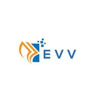 diseño de logotipo de contabilidad de reparación de crédito evv sobre fondo blanco. evv creative iniciales gráfico de crecimiento letra logo concepto. diseño del logotipo de finanzas empresariales evv. vector