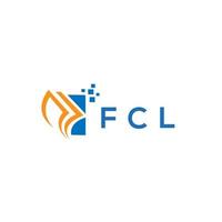 diseño de logotipo de contabilidad de reparación de crédito fcl sobre fondo blanco. Concepto de logotipo de letra de gráfico de crecimiento de iniciales creativas fcl. diseño del logotipo de finanzas empresariales fcl. vector