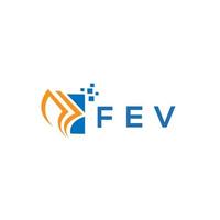 diseño de logotipo de contabilidad de reparación de crédito fev sobre fondo blanco. concepto de logotipo de letra de gráfico de crecimiento de iniciales creativas fev. diseño del logotipo de finanzas empresariales fev. vector