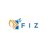 diseño de logotipo de contabilidad de reparación de crédito fiz sobre fondo blanco. concepto de logotipo de letra de gráfico de crecimiento de iniciales creativas fiz. diseño del logotipo de finanzas empresariales fiz. vector