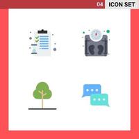 Editable Vector Line Pack of 4 Simple Flat Icons of back to school greenery pages weighing bubble Editable Vector Design Elements