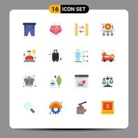 16 Thematic Vector Flat Colors and Editable Symbols of person product cash pay magnifying Editable Pack of Creative Vector Design Elements