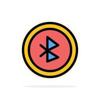 Bluetooth Ui User Interface Abstract Circle Background Flat color Icon vector