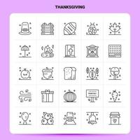 OutLine 25 Thanksgiving Icon set Vector Line Style Design Black Icons Set Linear pictogram pack Web and Mobile Business ideas design Vector Illustration