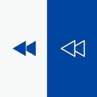 Arrow Back Reverse Rewind Line and Glyph Solid icon Blue banner Line and Glyph Solid icon Blue banner vector