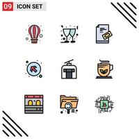 paquete de iconos de vector de stock de 9 signos y símbolos de línea para elementos de diseño de vector editables de flecha arriba de boleto de vacaciones