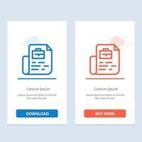 Document Job File Bag  Blue and Red Download and Buy Now web Widget Card Template vector