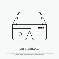 Computer Computing Digital Glasses Google Line Icon Vector