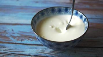 Spoon stirring creamy chowder video