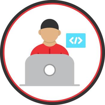 diseño de icono de vector de programador