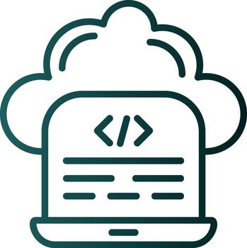 diseño de icono de vector de codificación en la nube