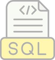 diseño de icono de vector de archivo sql